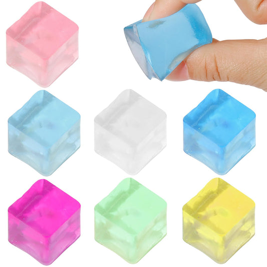 🍦 Sensory Ice Cube Fidget Set (24 Pack) – Soft Squishy Cubes for Calm, Focus & Play
