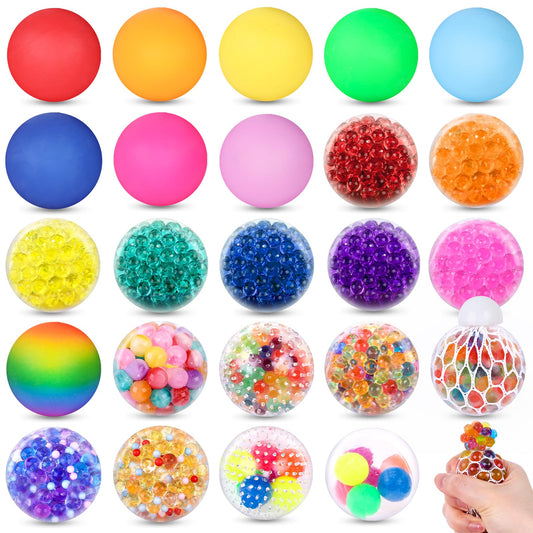 LovesTown 24PCS Stress Ball Fidget Toys Squeeze Balls Sensory Stress Balls for Kids Party Favors Goodie Bag Stuffers Birthday Gifts