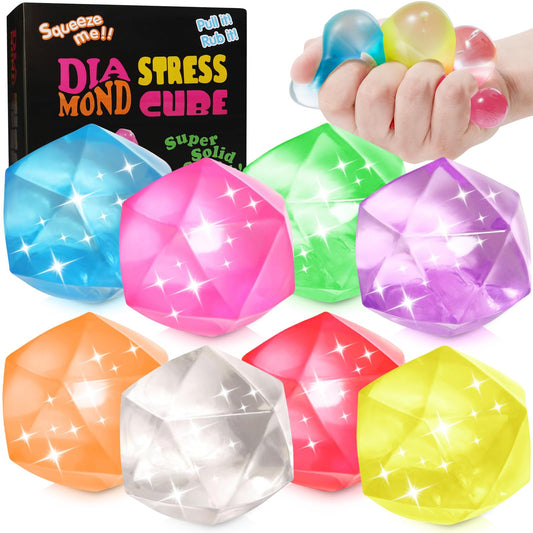 🧊 8-Pack Sensory Ice Cube Fidget Toys – Squishy Stress Relief Cubes for Kids & Adults