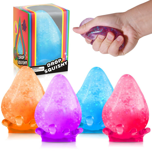 🧊 Sensory Ice Cube Fidget Set (4 Pack) – Soft Squishy Cubes for Calm, Focus & Play