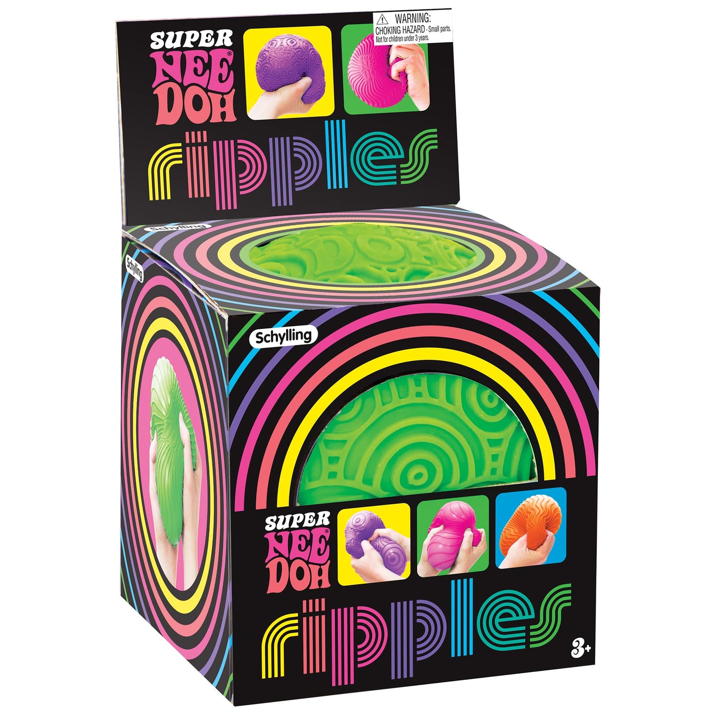 Ripples Super NeeDoh - Surprise Style! (1) 4.25" Toy in Assorted Neon Colors & Textures Doh-Filled Stress Reliever Squish-Squeeze-Pull
